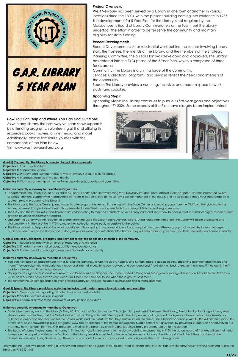 GAR Library 5 Year Plan