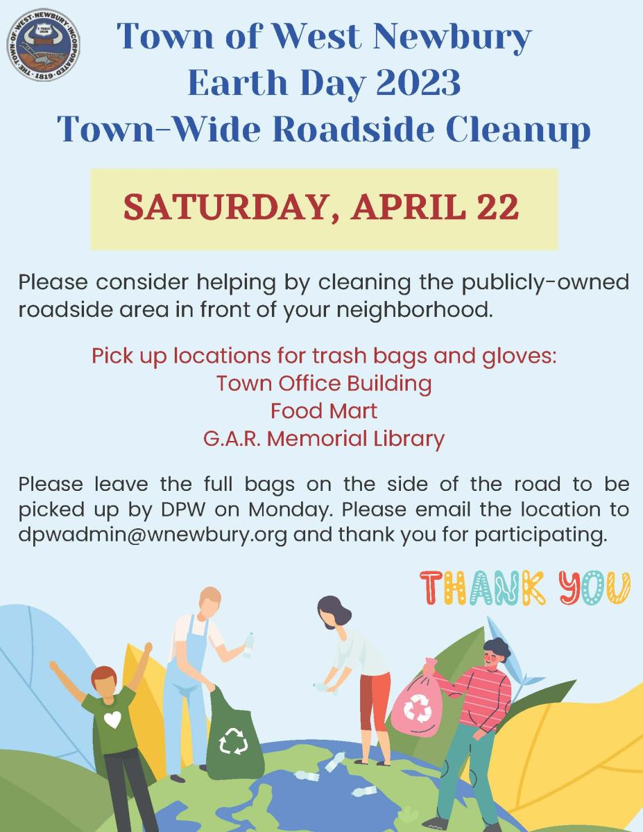 Earth Day 2023 Town-Wide Roadside Cleanup | Town of West Newbury MA