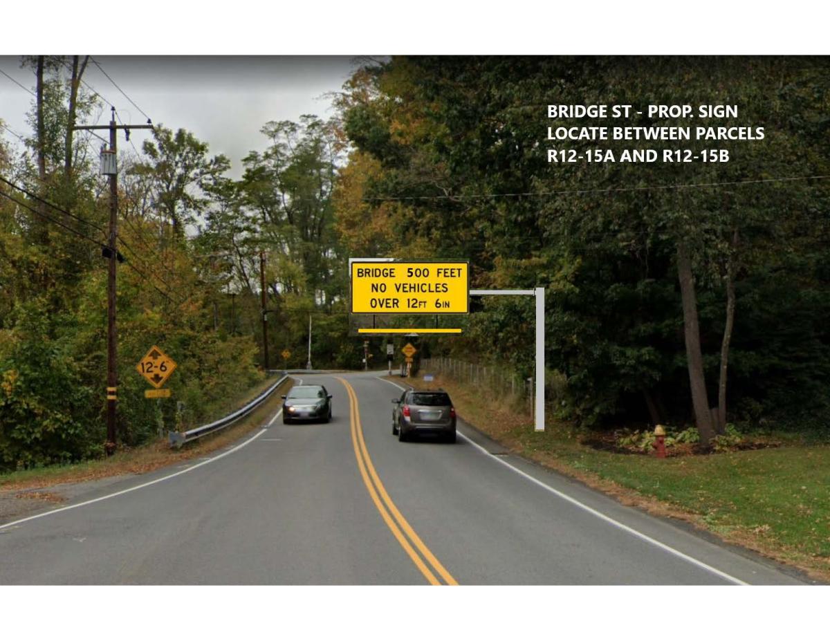 MDOT Proposed Rocks Village Bridge Advance Warning Sign