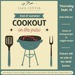 SAGE Center End of Summer Cookout Flyer